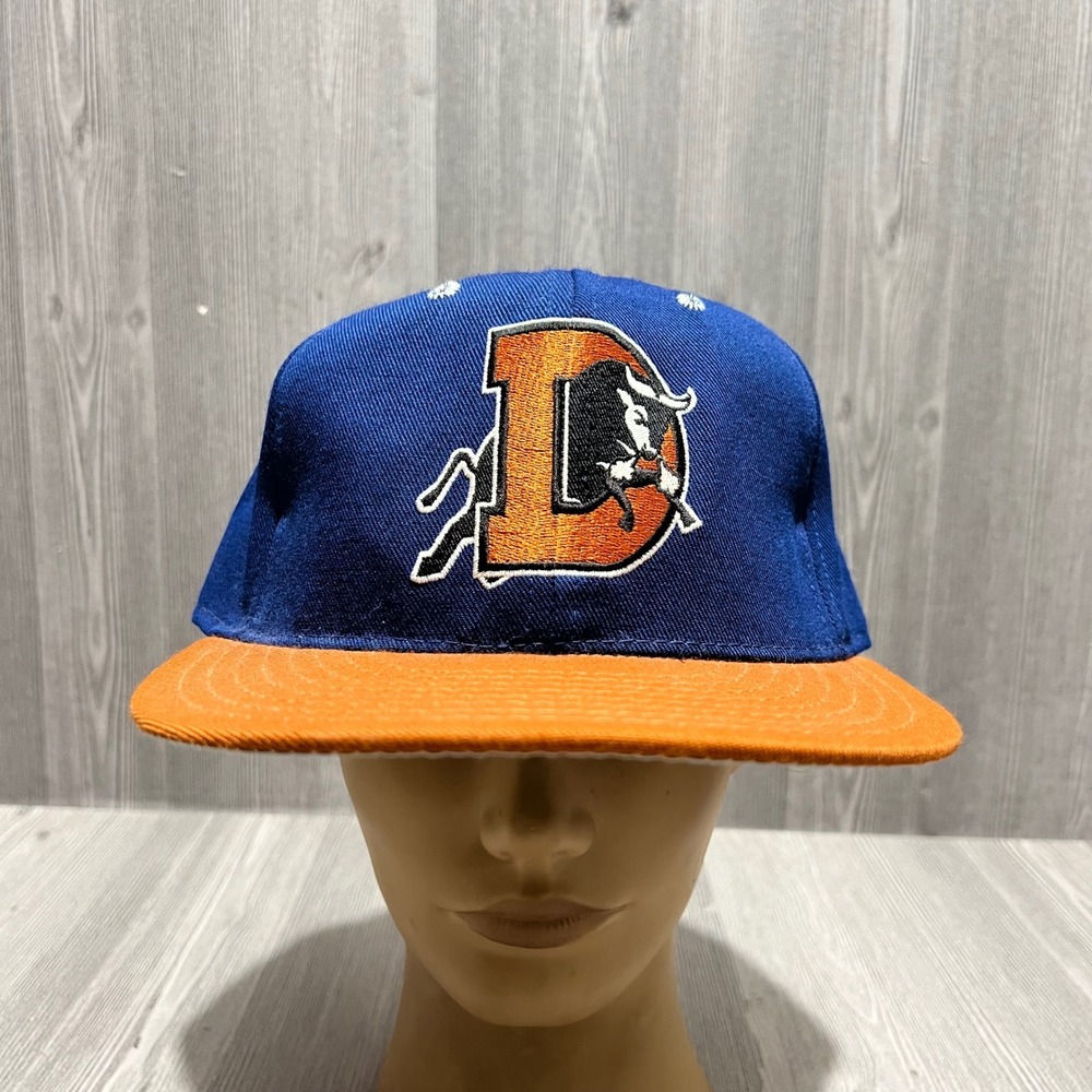 Vintage Pro-Line Durham Bulls Fitted Hat 7 1/4 Blue Orange Made in USA MiLB Cap